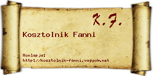 Kosztolnik Fanni névjegykártya