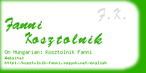 fanni kosztolnik business card